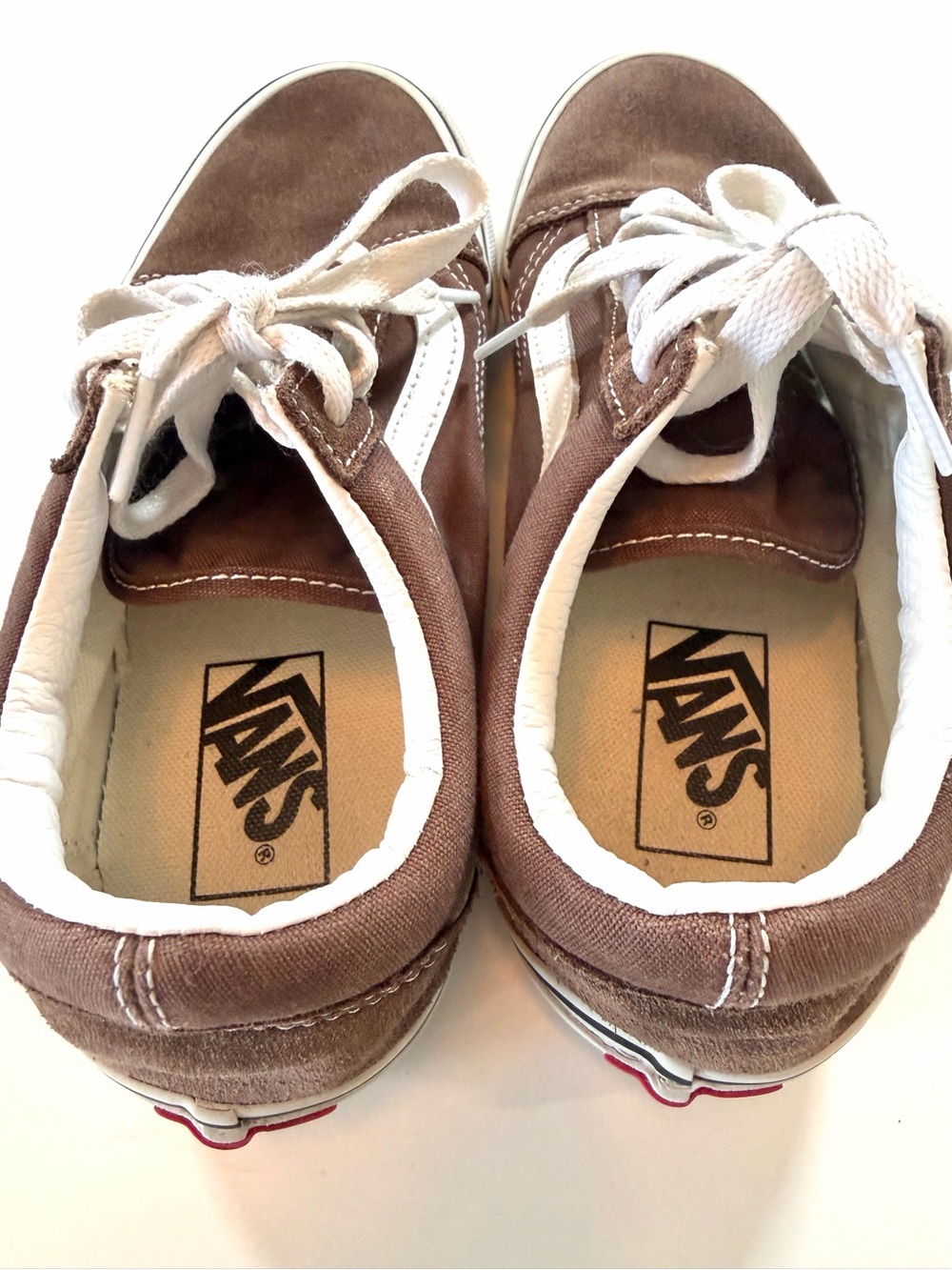 Vans Brown Suede Canvas Old Skool Sneakers 7.5 Skate Low Top Classic Streetwear - Picture 9 of 16